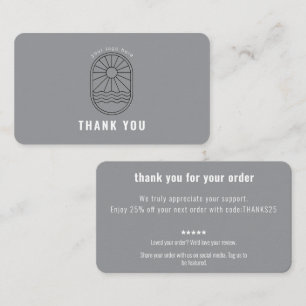 Visite Code de réduction de carte de remerciement Logo En