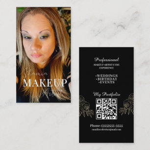 Visite Code QR de carte photo d'artiste maquilleuse profe