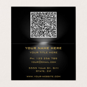 Visite Code QR sous Spotlight Golden Black Carte de visit
