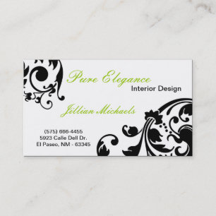 Visite Concepteur intérieur Damask Filigree Carte de visi