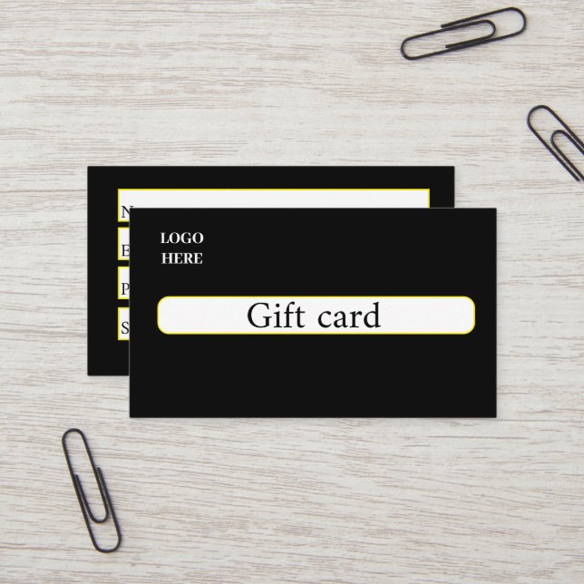 Visite Conception de carte cadeau (Devant/Arrière en situation)