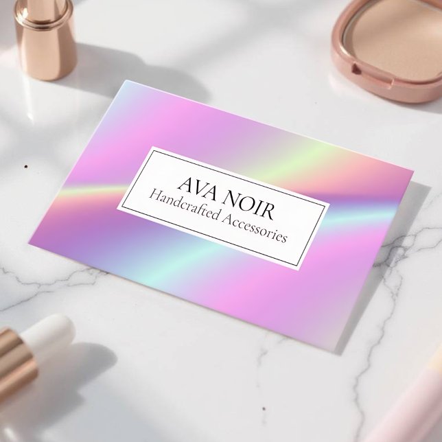 Visite Conception de carte de marque holographique éditab (Holographic Editable Card - Front)
