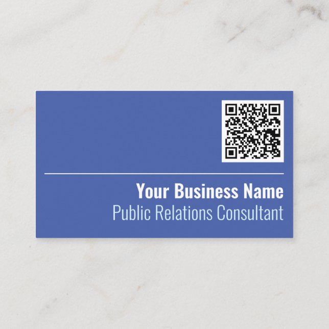 Visite Consultant en relations publiques Code QR Carte de (Dos)