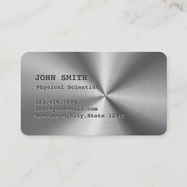Visite Cool Faux Steel Physique Scientifique Carte de vis (Devant)