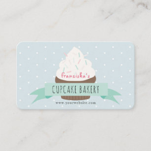 Visite Cute Blue Sprinkings Cupcake Bakery Carte de visit