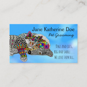 Visite Cute et coloré Animaux de compagnie Grooming Carte