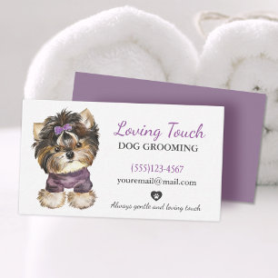 Visite Cute Watercolor Chig Grooming Service Carte de vis
