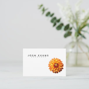 Visite Dahlia Floral Minimaliste UK & Euro Carte de visit