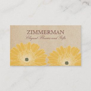 Visite Délicat Carte de visite, Fleurs Jaunes