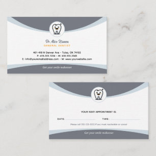 Visite Dentiste   Carte de rendez-vous dentaire