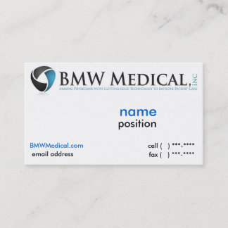 Visite Design de carte Médicale de BMW