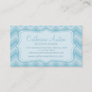 Visite Design d'intérieur chevron zigzag bleu carte de vi