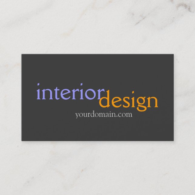 Visite Designer d'intérieur gris bleu jaune Carte de visi (Devant)