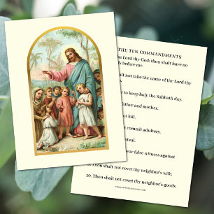 VISITE DIX COMMANDEMENTS JÉSUS AVEC CARTE DE PRIÈRE POUR