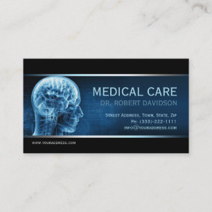 Visite Docteur De L'Anatomie Bleu Cerveau Médicale Carte 