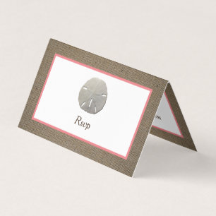 Visite Dollar de sable et Burlap Photo carte RSVP