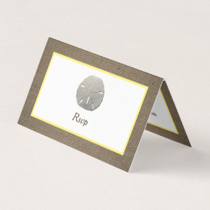 Visite Dollar de sable et Burlap Photo carte RSVP