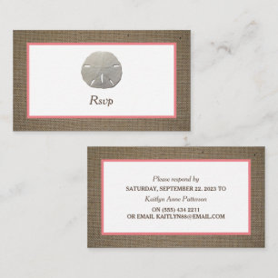 Visite Dollar de sable et carte RSVP Burlap