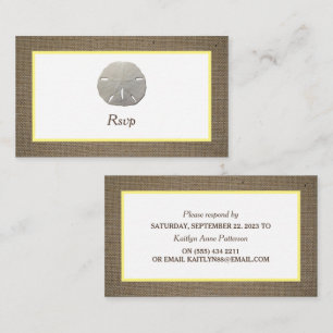 Visite Dollar de sable et carte RSVP Burlap