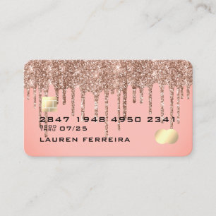Visite Élégant Blush Rose Sparkly Drivers Carte de crédit