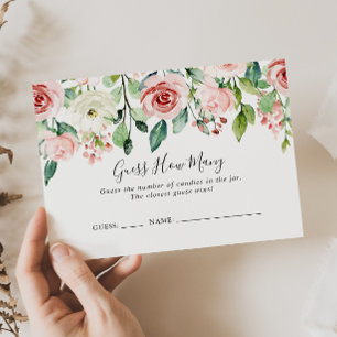 Visite Elégant Dainty Floral Devinez Combien De Carte De 