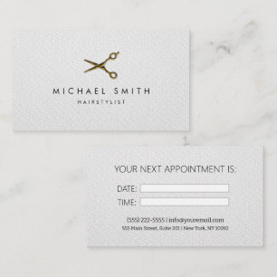 Visite Elégant noir blanc coiffeur Carte de rendez-vous