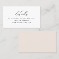 Elégant noir & blanc minimaliste carte de détails