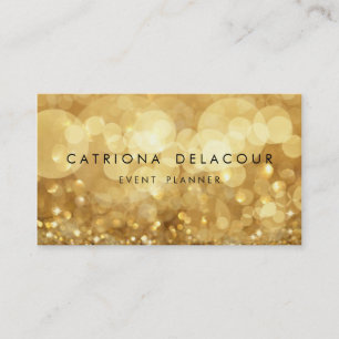 Visite Elegant Parties scintillant or Bokeh Carte de visi