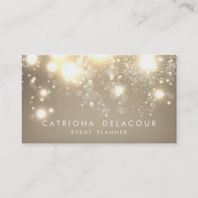 Visite Elegant Parties scintillant or Bokeh Luxe Carte de (Devant)