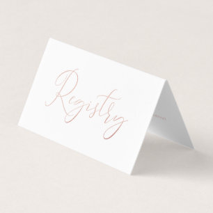 Visite Élégant Script Rose Gold Foil carte cadeau de regi