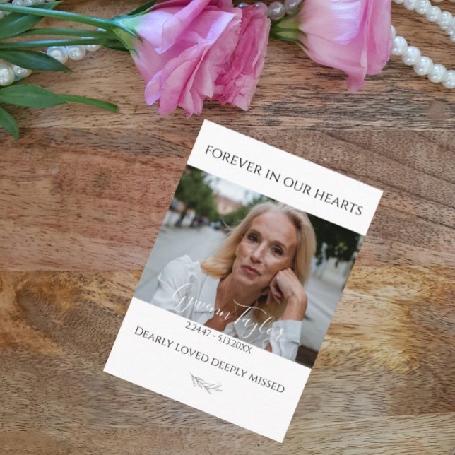 Visite Elégante carte de prière photo commémorative funér (Créateur téléchargé)