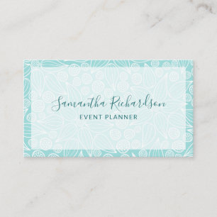 Visite Élégante typographie moderne Turquoise Carte de vi