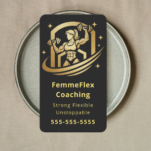 Visite Entraîneur de Fitness Féminin Design Luxe Carte de