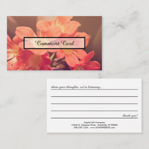 Visite fleurs de carte de commentaire belles