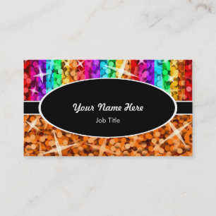 Visite Glitz Mix Rainbow Orange noir ovale carte de visit