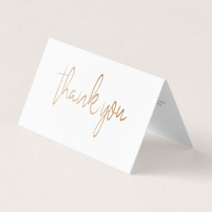 Visite Gold Foil Script Logo Carte de remerciements d'aff