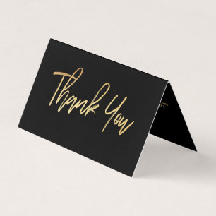 Visite Gold Foil Script Logo Carte de remerciements d'aff