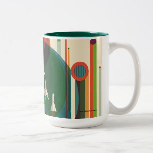 Visite grande - tasse à deux tons de rétro de la