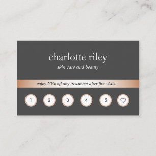 Visite Gris   Rose Gold 6 Punch Carte de fidélité client