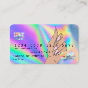 Visite Holographe Carte de crédit Nail Tech ajouter le lo