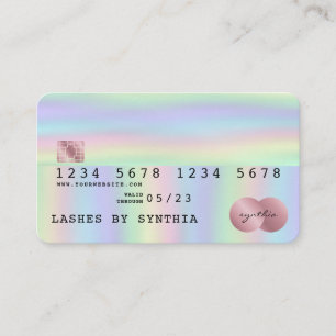 Visite Holographe Style carte de crédit Holographique