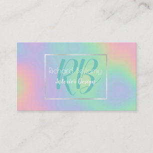 Visite Holographique moderne Rainbow Metal - Carte de vis