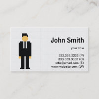 Homme de pixel dans la carte noire de profil de