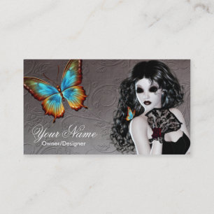 Visite Imaginaire Gothique Blanc Papillon femme Carte de 