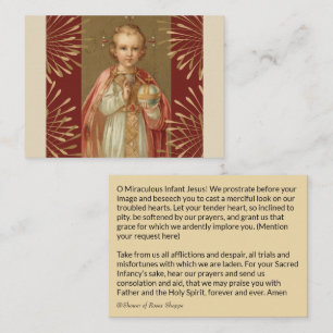 Visite Jésus infantile de carte sainte de Prague