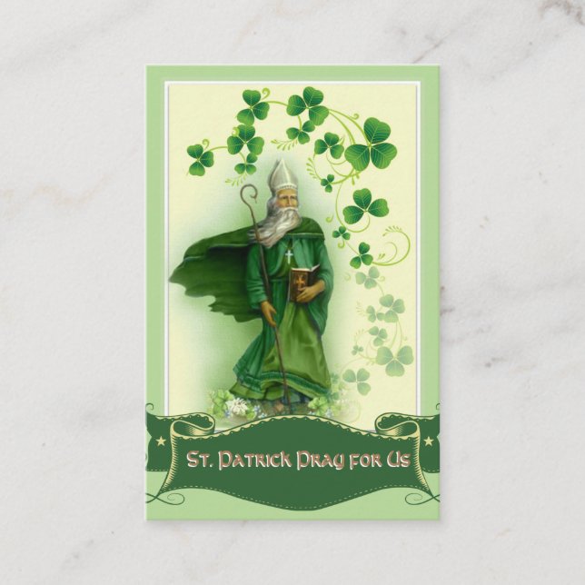 Visite La carte sainte de St Patrick avec la belle prière (Devant)