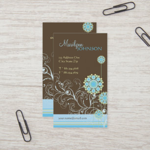 Visite La fleur de neige tourbillonne carte chic bleue de