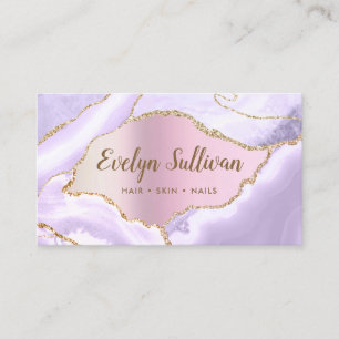 Visite Lavender Agate Faux Pearlescent Foil carte de visi