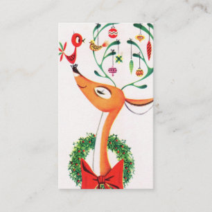 Visite Le rétro renne vintage de Noël ajoutent la carte