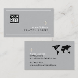 Visite Logo d'agent de voyage carte du monde